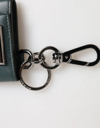 Dolce & Gabbana Dark Green Leather DG Logo Coin Purse Bag Charm Wallet