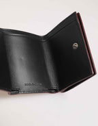 Dolce & Gabbana Red Leather Bold Logo Print Trifold Card Holder Wallet