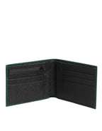 Dolce & Gabbana Green Leather DG Logo Plaque Bifold Men Card Holder Wallet