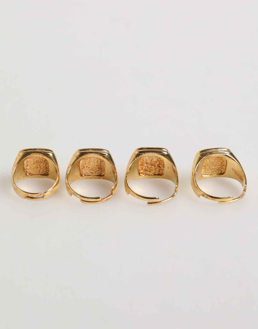 Dolce & Gabbana Gold Tone Brass JAZZ Letter Set 4 Pieces Adjustable Ring