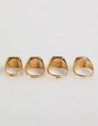 Dolce & Gabbana Gold Tone Brass JAZZ Letter Set 4 Pieces Adjustable Ring
