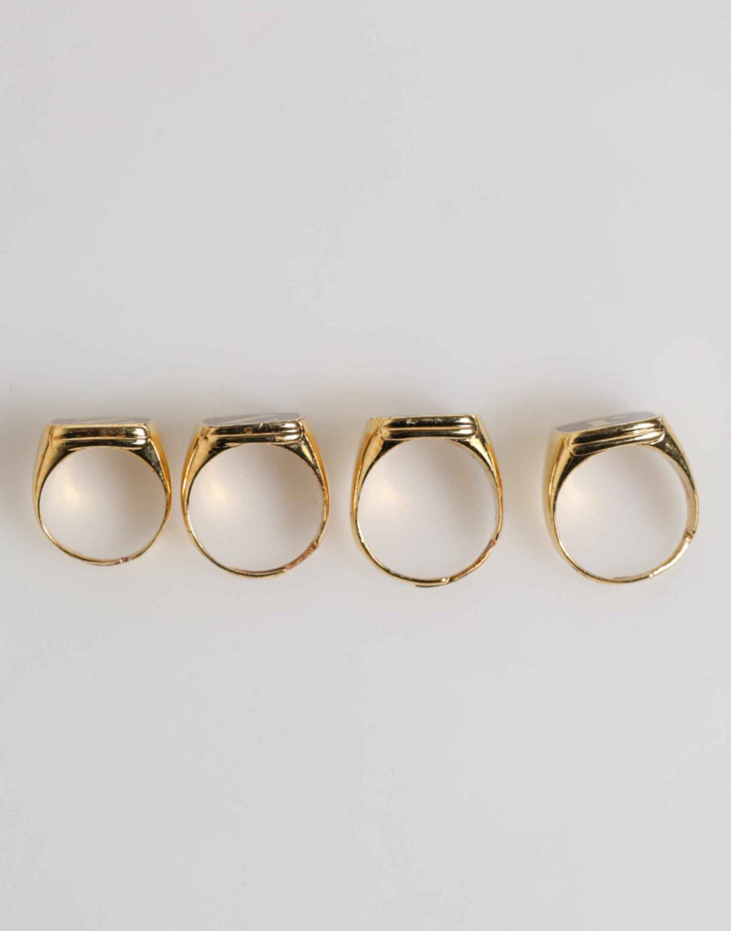 Dolce & Gabbana Gold Tone Brass JAZZ Letter Set 4 Pieces Adjustable Ring