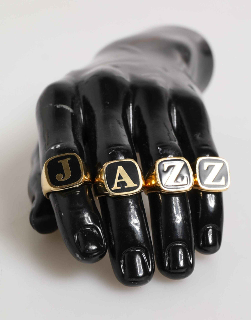 Dolce & Gabbana Gold Tone Brass JAZZ Letter Set 4 Pieces Adjustable Ring