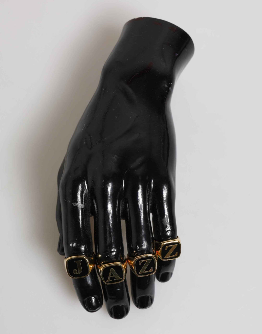 Dolce & Gabbana Gold Tone Brass JAZZ Letter Set 4 Pieces Adjustable Ring