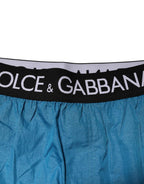 Dolce & Gabbana Blue Logo Waistband Beachwear Shorts Swimwear
