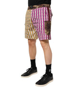 Dolce & Gabbana Multicolor Playing Card Camouflage Shorts Swimwear