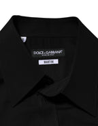 Dolce & Gabbana Black Viscose Long Sleeve Formal Dress Shirt