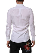 Dolce & Gabbana White Cotton MARTINI Long Sleeve Dress Shirt