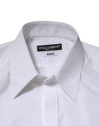 Dolce & Gabbana White Cotton MARTINI Long Sleeve Dress Shirt