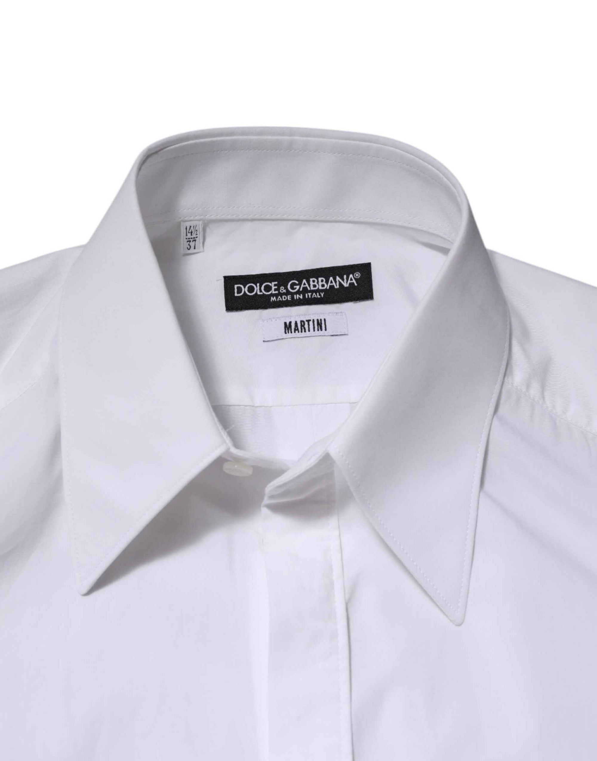 Dolce & Gabbana White Cotton MARTINI Long Sleeve Dress Shirt