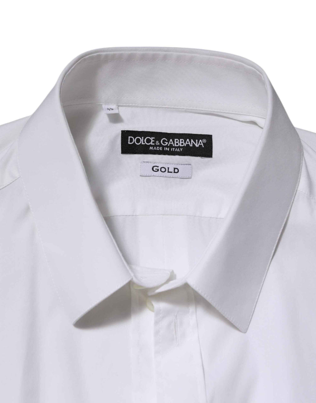 Dolce & Gabbana White Cotton GOLD Long Sleeves Formal Shirt