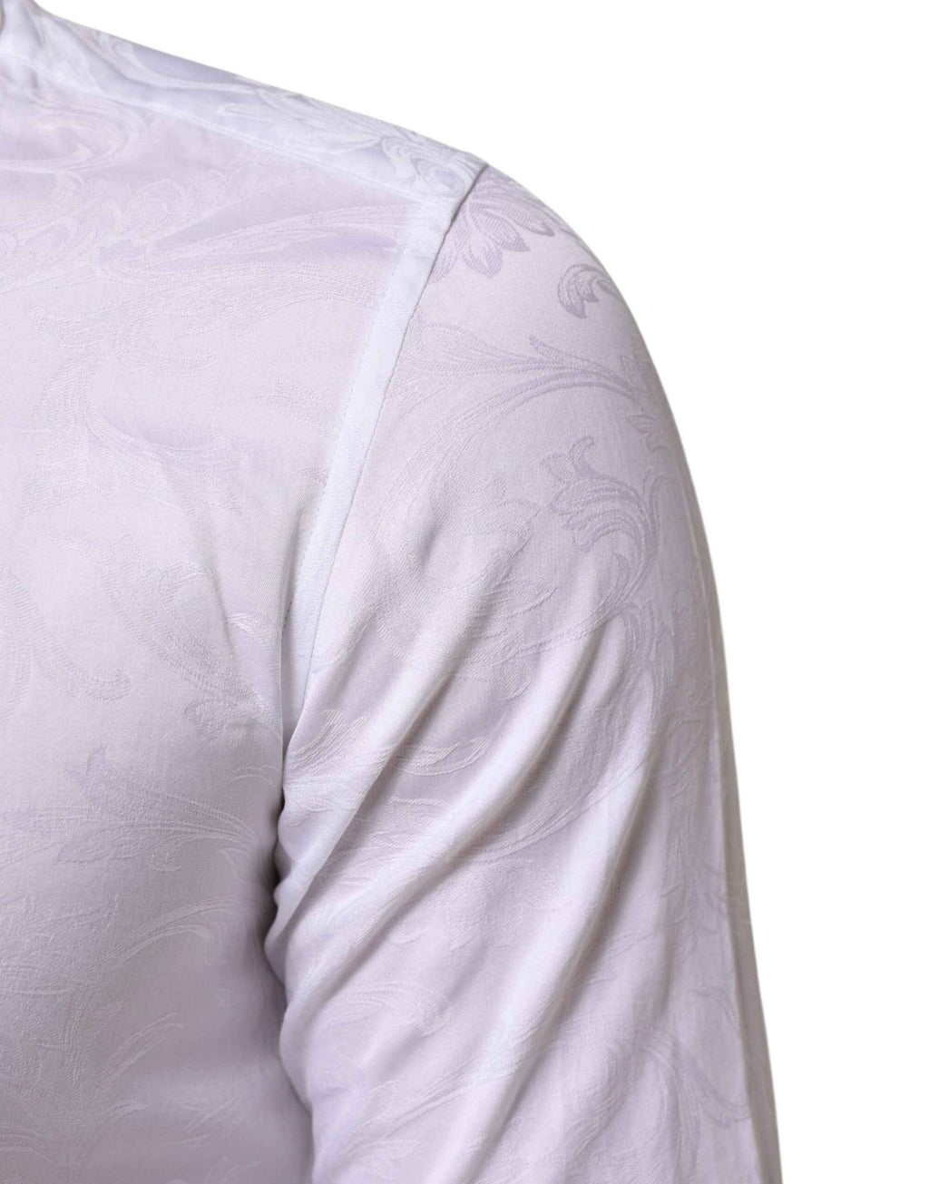 Dolce & Gabbana White Cotton MARTINI Paisley Jacquard Shirt