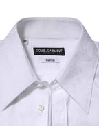 Dolce & Gabbana White Cotton MARTINI Paisley Jacquard Shirt