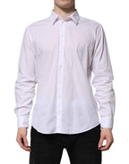Dolce & Gabbana White Cotton STAFF Long Sleeves Forma Shirt