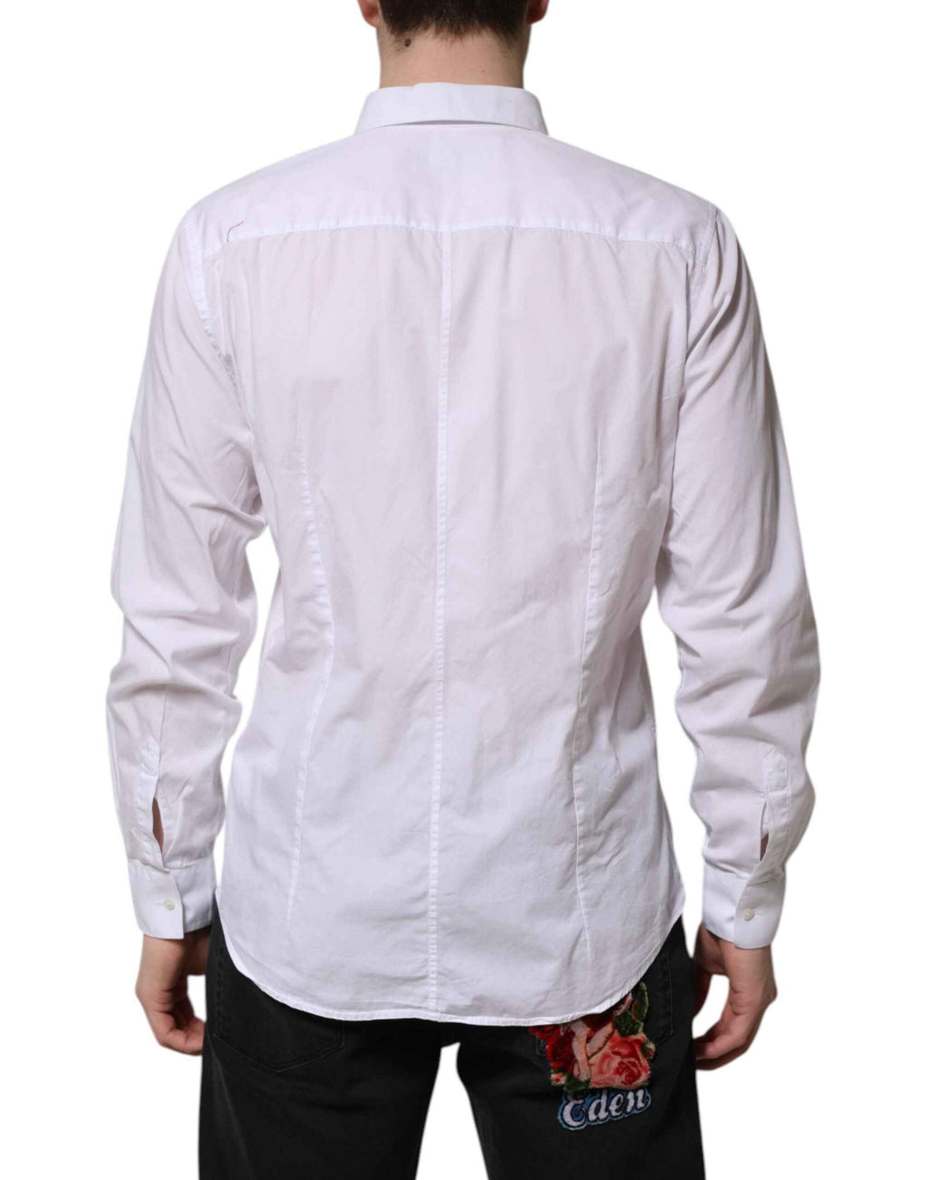 Dolce & Gabbana White Cotton STAFF Long Sleeves Forma Shirt