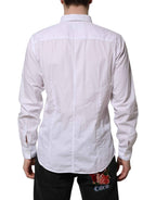 Dolce & Gabbana White Cotton STAFF Long Sleeves Forma Shirt