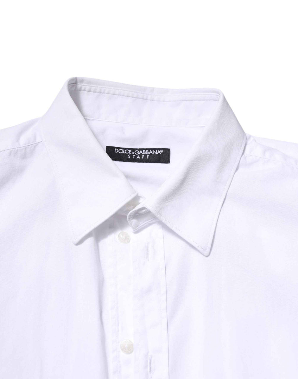 Dolce & Gabbana White Cotton STAFF Long Sleeves Forma Shirt