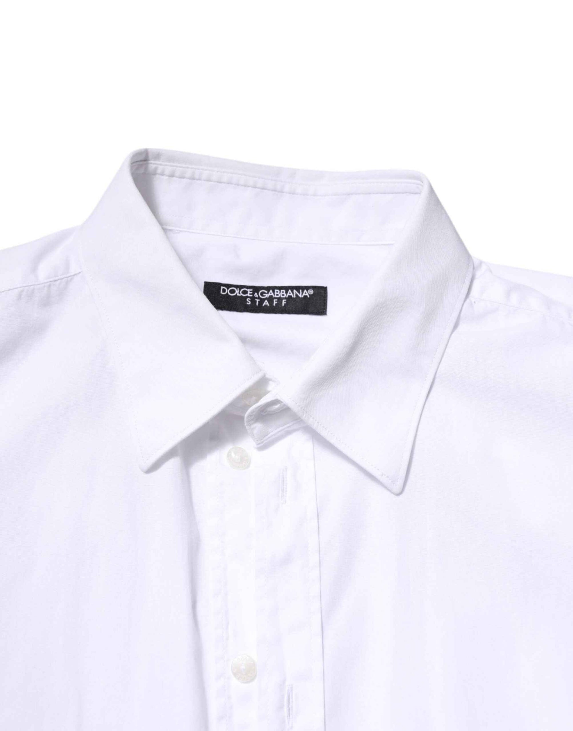 Dolce & Gabbana White Cotton STAFF Long Sleeves Forma Shirt