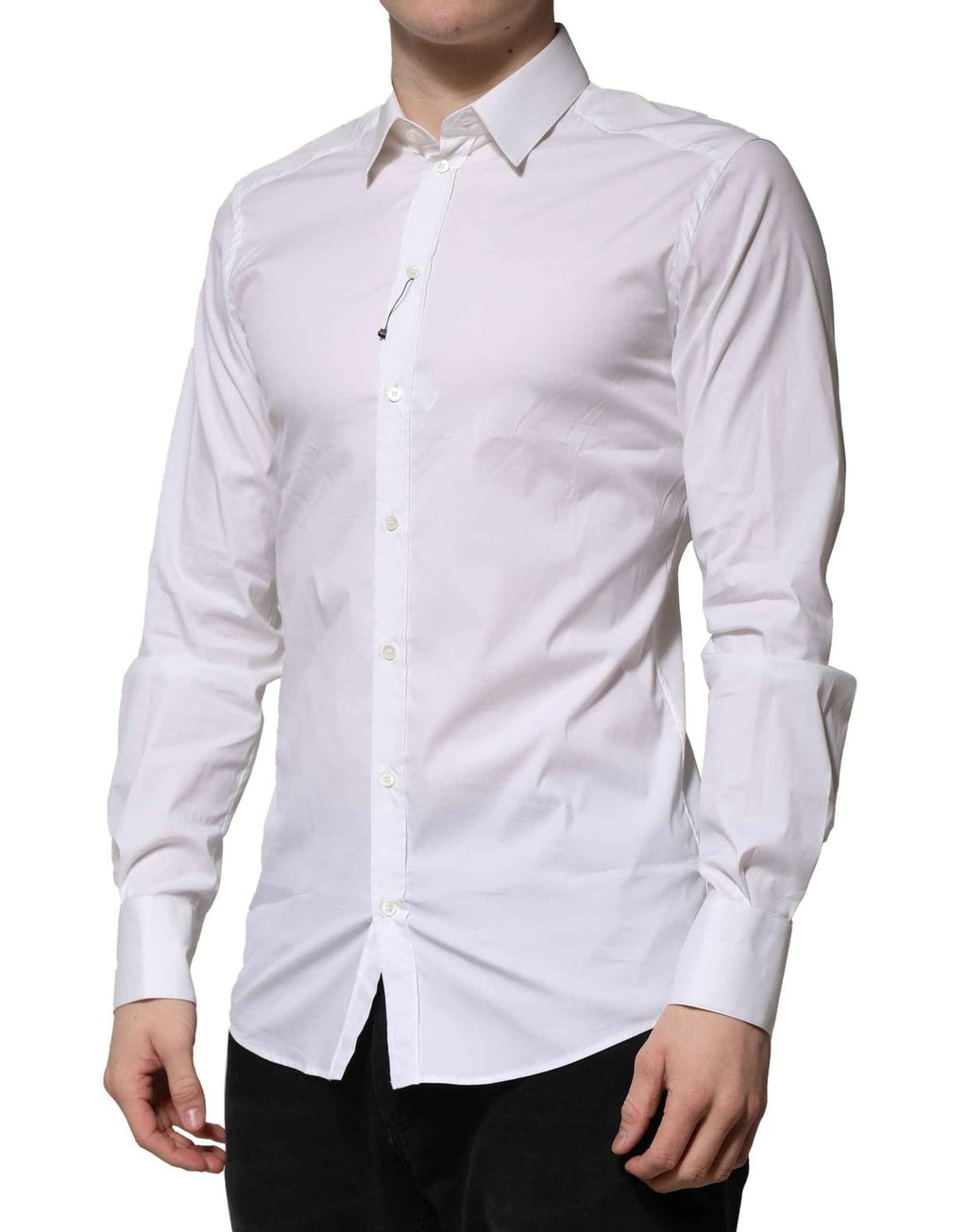 Dolce & Gabbana White Cotton GOLD Long Sleeves Formal Shirt