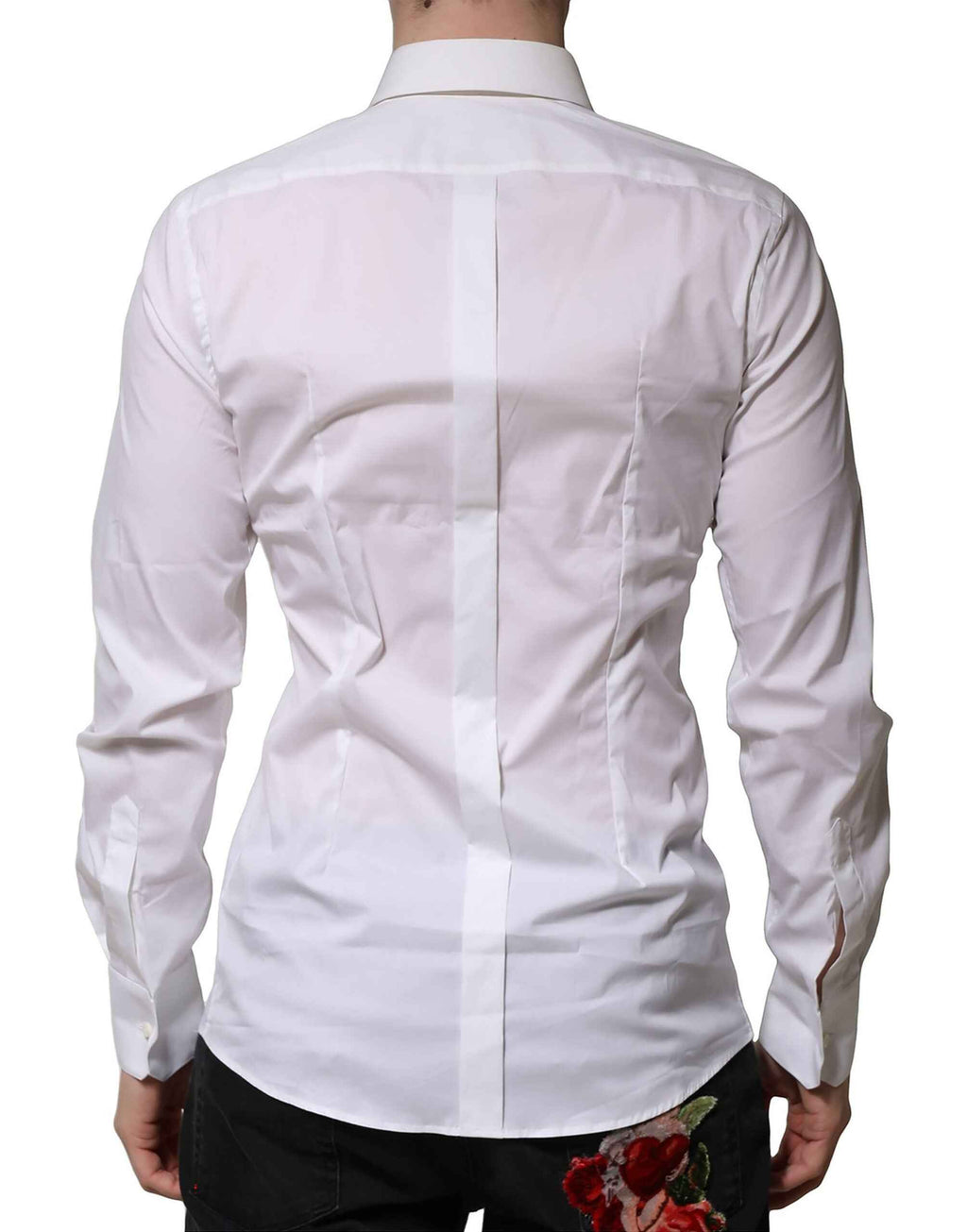 Dolce & Gabbana White Cotton GOLD Long Sleeves Formal Shirt