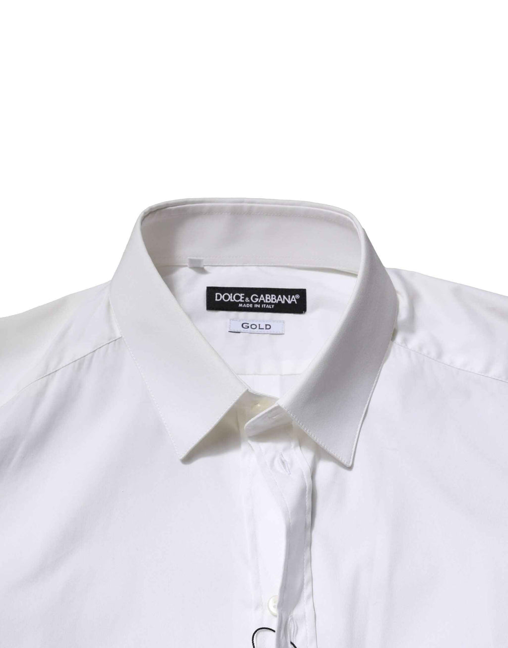 Dolce & Gabbana White Cotton GOLD Long Sleeves Formal Shirt