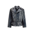 Alessandra Rich Black Leather Biker Jacket