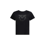 PINKO Black Cotton T-Shirt