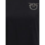 PINKO Black Cotton T-Shirt