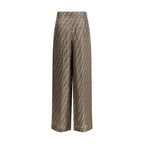 Fendi Monogram pattern silk Pants
