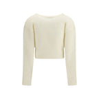 Alessandra Rich White Mohair Cardigan