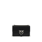 PINKO Black Calf Leather Bos Taurus Shoulder Bag