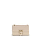 PINKO Beige Calf Leather Bos Taurus Shoulder Bag