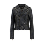 Golden Goose Black Calf Leather Bos Taurus Biker Jacket