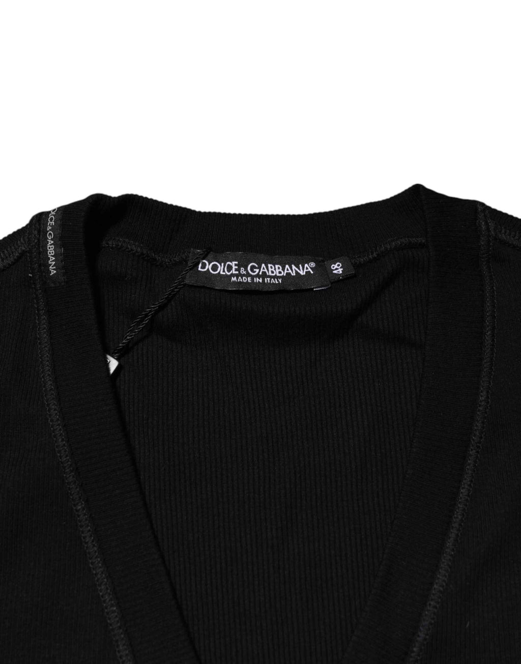 Dolce & Gabbana Black Cotton Button Up Men Cardigan Sweater