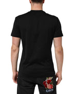 Dolce & Gabbana Black Cotton Embroidered DG Logo Pocket T-shirt