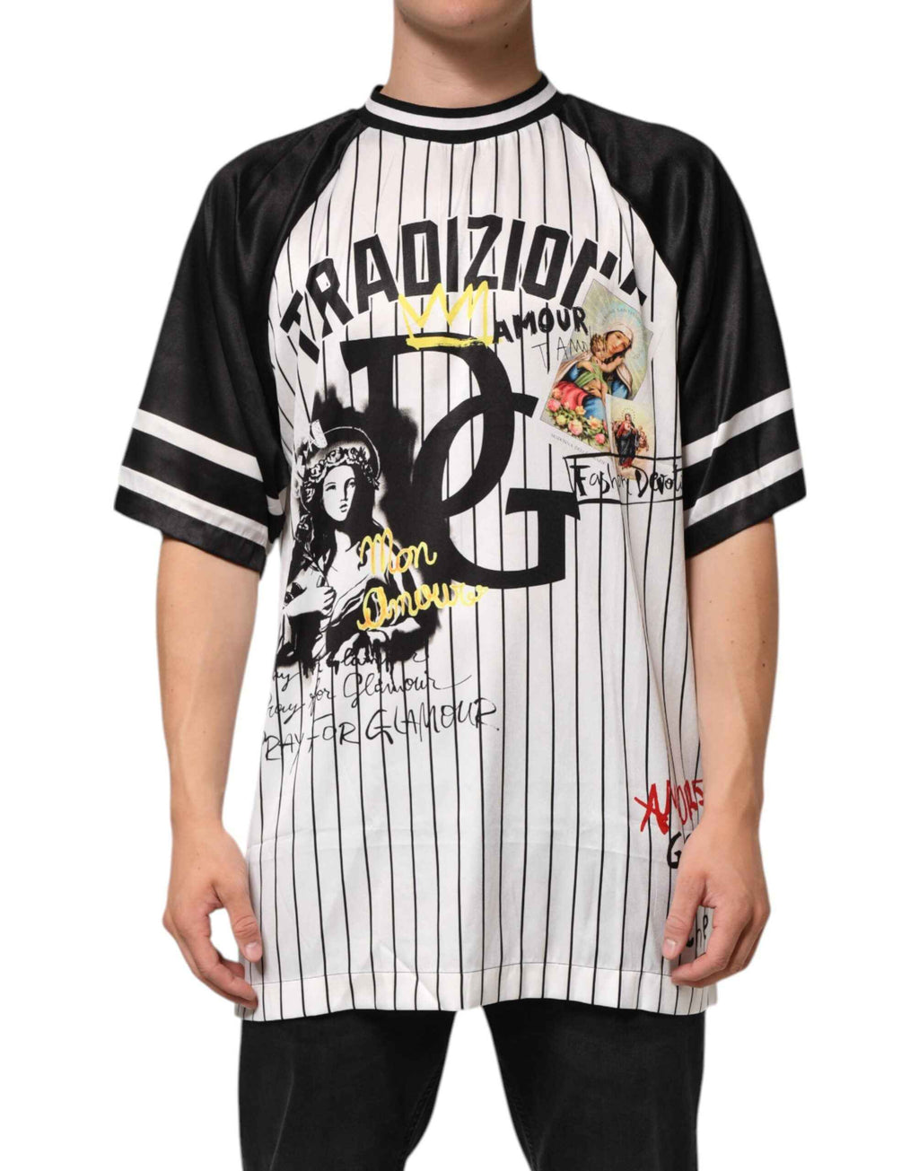 Dolce & Gabbana Tradizione Graffiti Print Oversized Men T-shirt