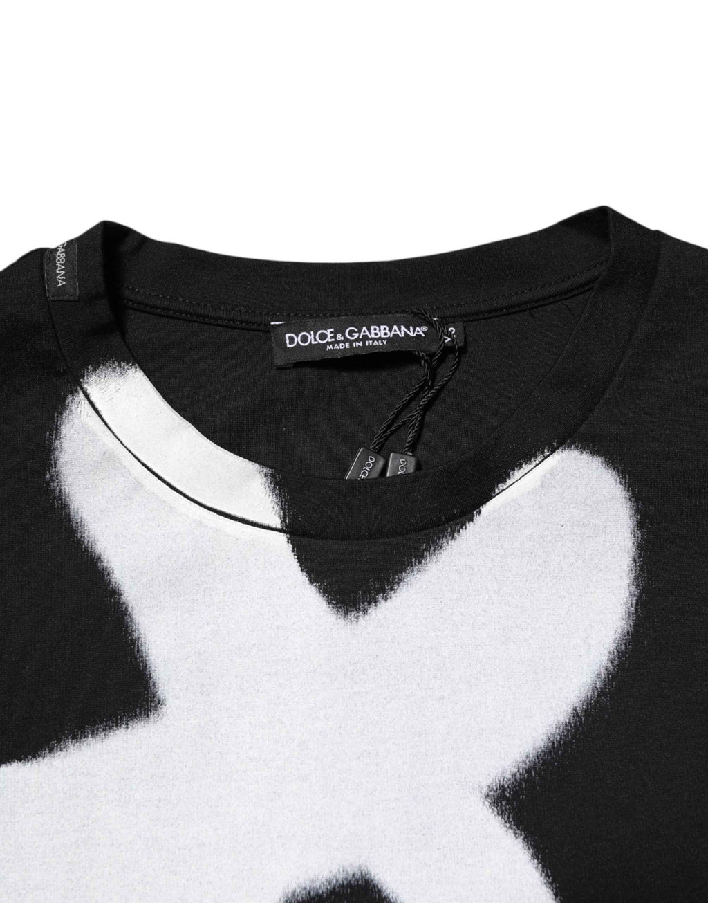 Dolce & Gabbana Black Cotton DG Logo Graffiti Short Sleeve T-shirt