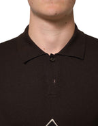 Dolce & Gabbana Brown Wool Logo Embroidered Men Polo T-shirt