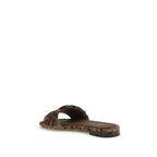 Fendi Brown Viscose Flat Sandals