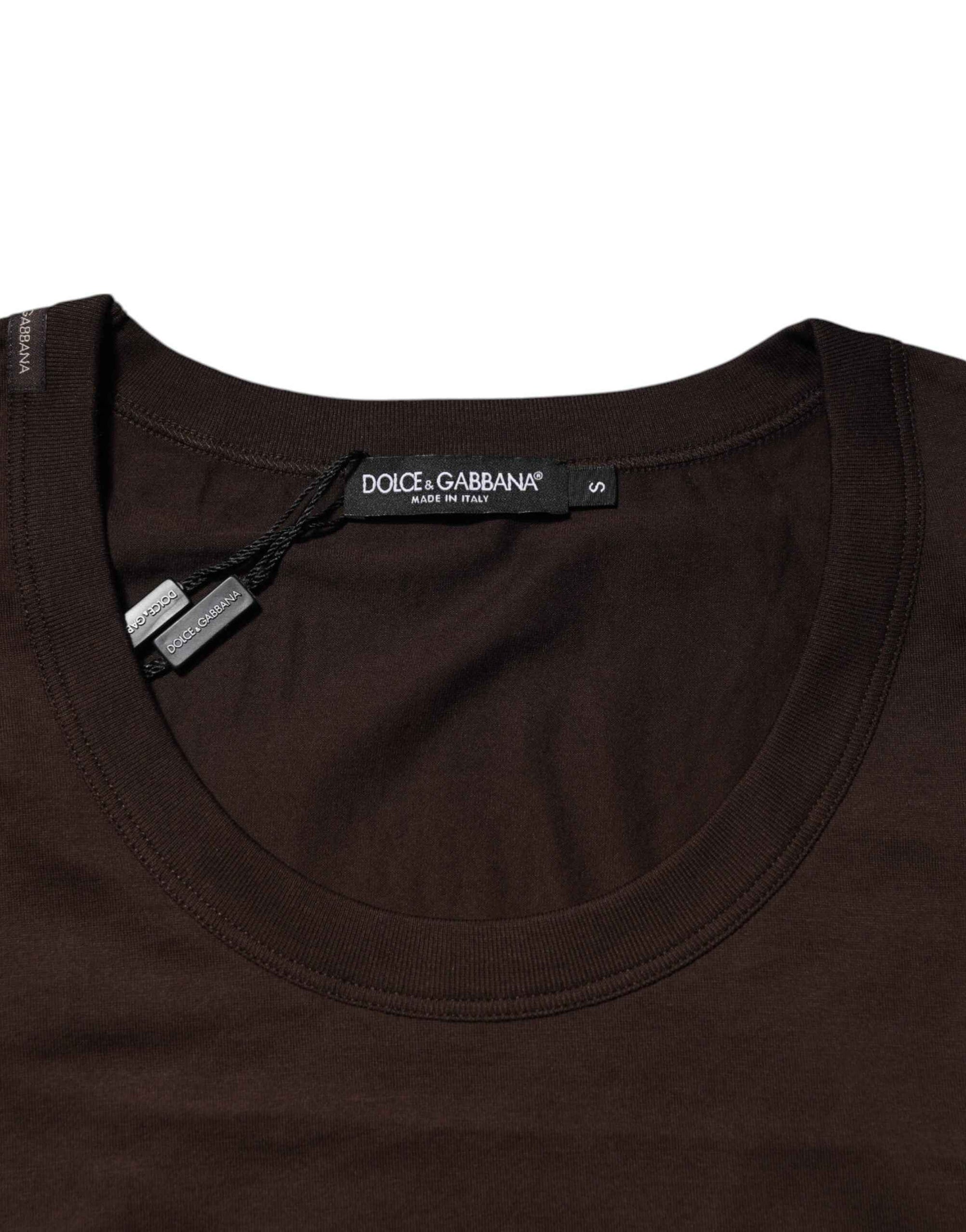 Dolce & Gabbana Brown Cotton Sleeveless Underwear Men Tank Top