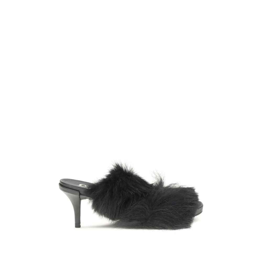 Pedro García Fur-trimmed mules Sandals