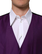 Dolce & Gabbana Purple Wool Dress Formal Waistcoat Vest