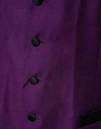 Dolce & Gabbana Purple Wool Dress Formal Waistcoat Vest
