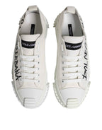Dolce & Gabbana White Logo Graffiti Low Top Sneakers Shoes