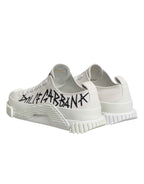 Dolce & Gabbana White Logo Graffiti Low Top Sneakers Shoes