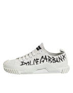 Dolce & Gabbana White Logo Graffiti Low Top Sneakers Shoes