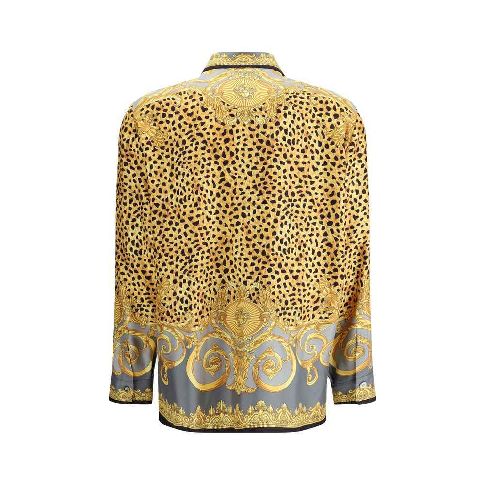 Versace Silk Cheetah Foulard Shirt