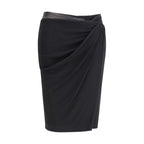 Versace Black Viscose Midi Skirt