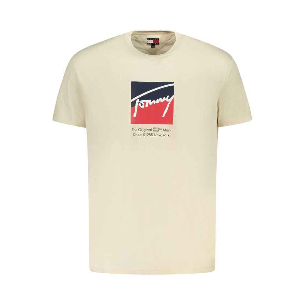 Tommy Hilfiger Beige Cotton Men T-Shirt