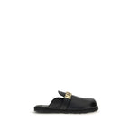 Moschino Black Calf Leather Bos Taurus Mules